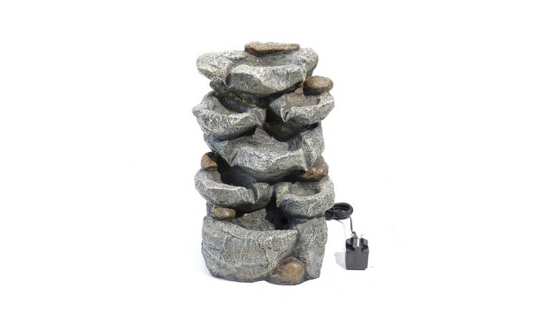 Living and Home Electric Outdoor Water Feature with LED Light