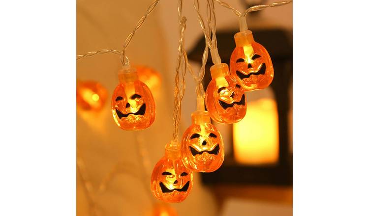 Kraft & Co Battery Operated Pumpkin LED Halloween String Lights - Orange
