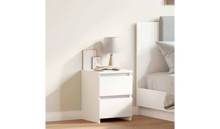 Walplus Engineered Wood Bedside Cabinet - White - 30 x 30 x 40 cm