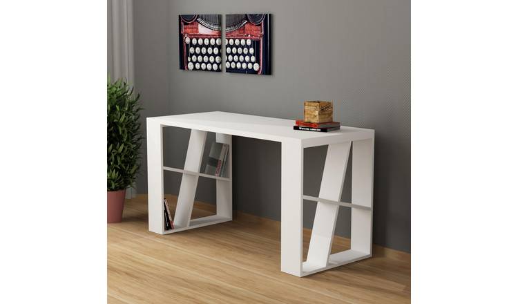 Decortie Honey Particleboard Desk - White