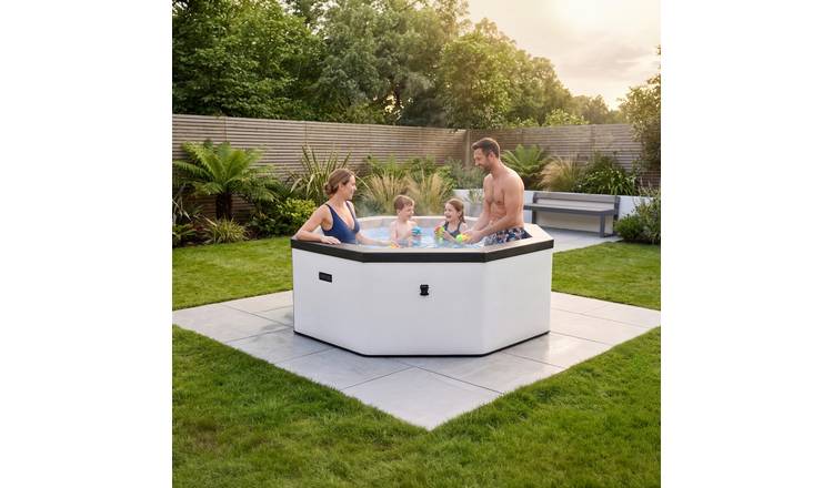 Wave Como 6-Person Eco Foam Hot Tub with Integrated Heater - Pebble White