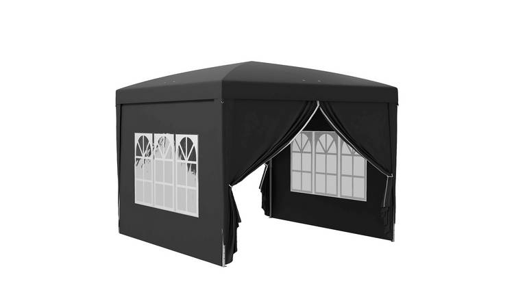 Outsunny Water Resistant Sidewall Pop Up Gazebo – Black