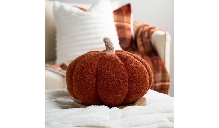 OHS Boucle Pumpkin Cushion  - Rust - 15 x 25 x 25cm