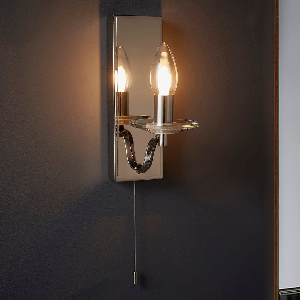 Loops Direct Steel and Crystal Wall Light - Polished Nickel - Image 3
