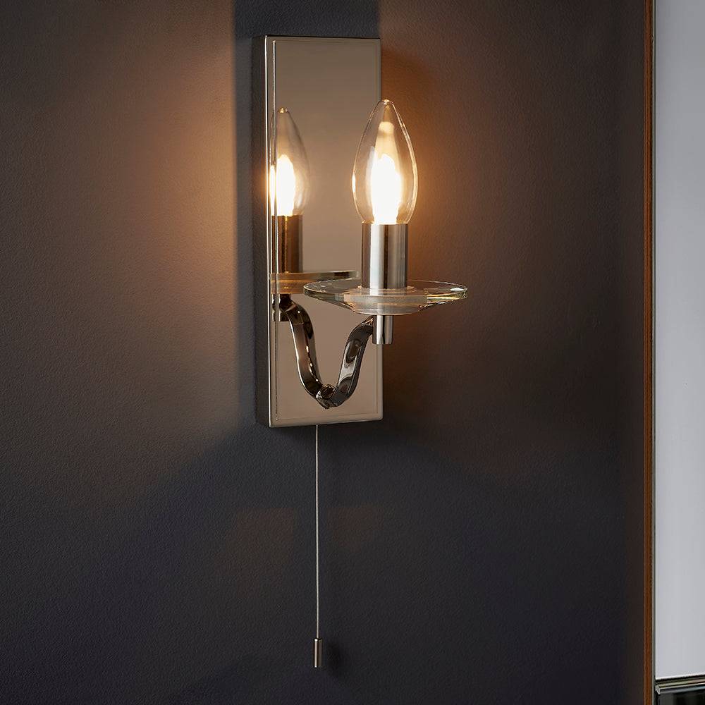 Loops Direct Steel and Crystal Wall Light - Polished Nickel - Image 3