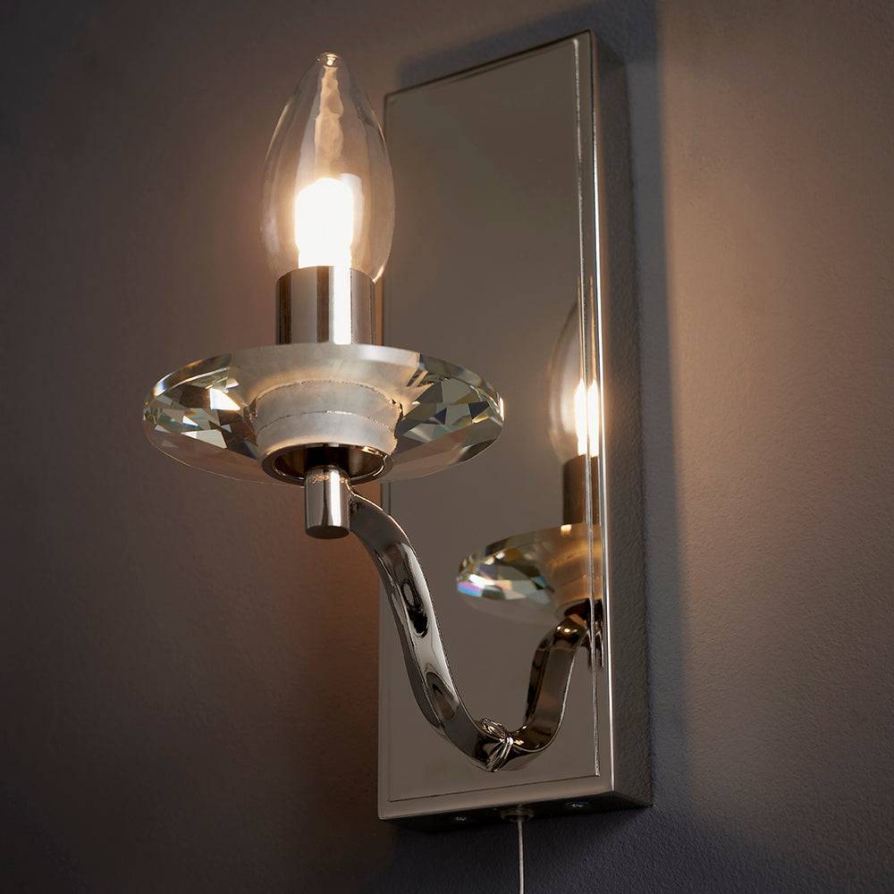 Loops Direct Steel and Crystal Wall Light - Polished Nickel - Image 4