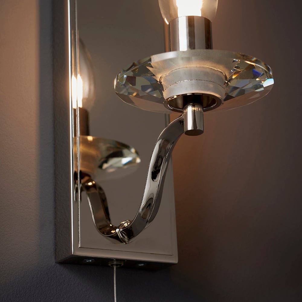 Loops Direct Steel and Crystal Wall Light - Polished Nickel - Image 5