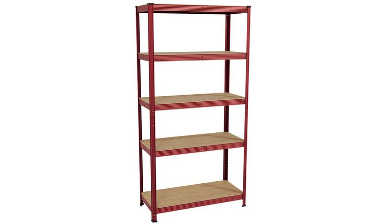 Home Vida 5 Tier Garage Shelf Single Bay - Red