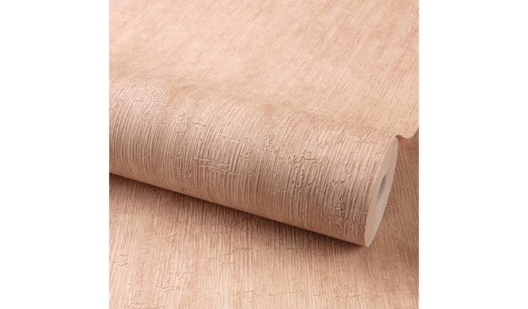 Grandeco Boutique Aspen Bark Texture Embossed Wallpaper - Pink