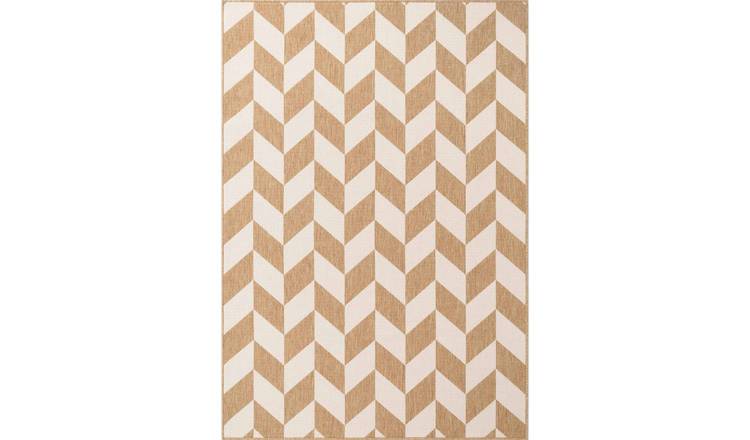 Ted Baker Beige Terrick Indoor Outdoor Chevron Reversible Rug - 160 x 230cm