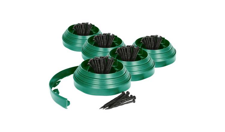 Harbour Housewares Flexible Plastic Lawn & Path Edging - 50m x 4cm - Green