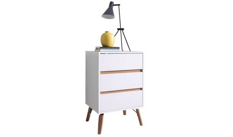 Noa & Nani Otto 3 Drawer Tall Side Table - White
