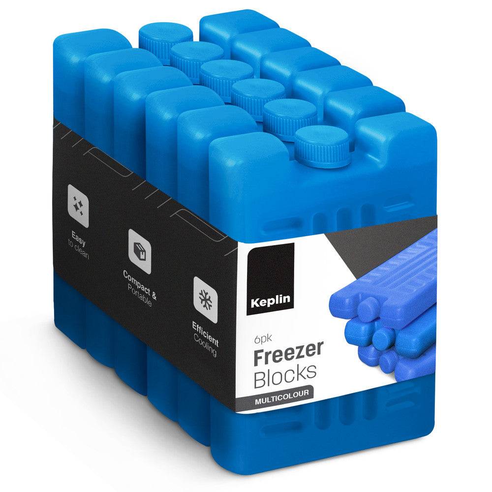 Keplin Pack of 6 Reusable Large Freezer Ice Blocks - Blue - Image 1