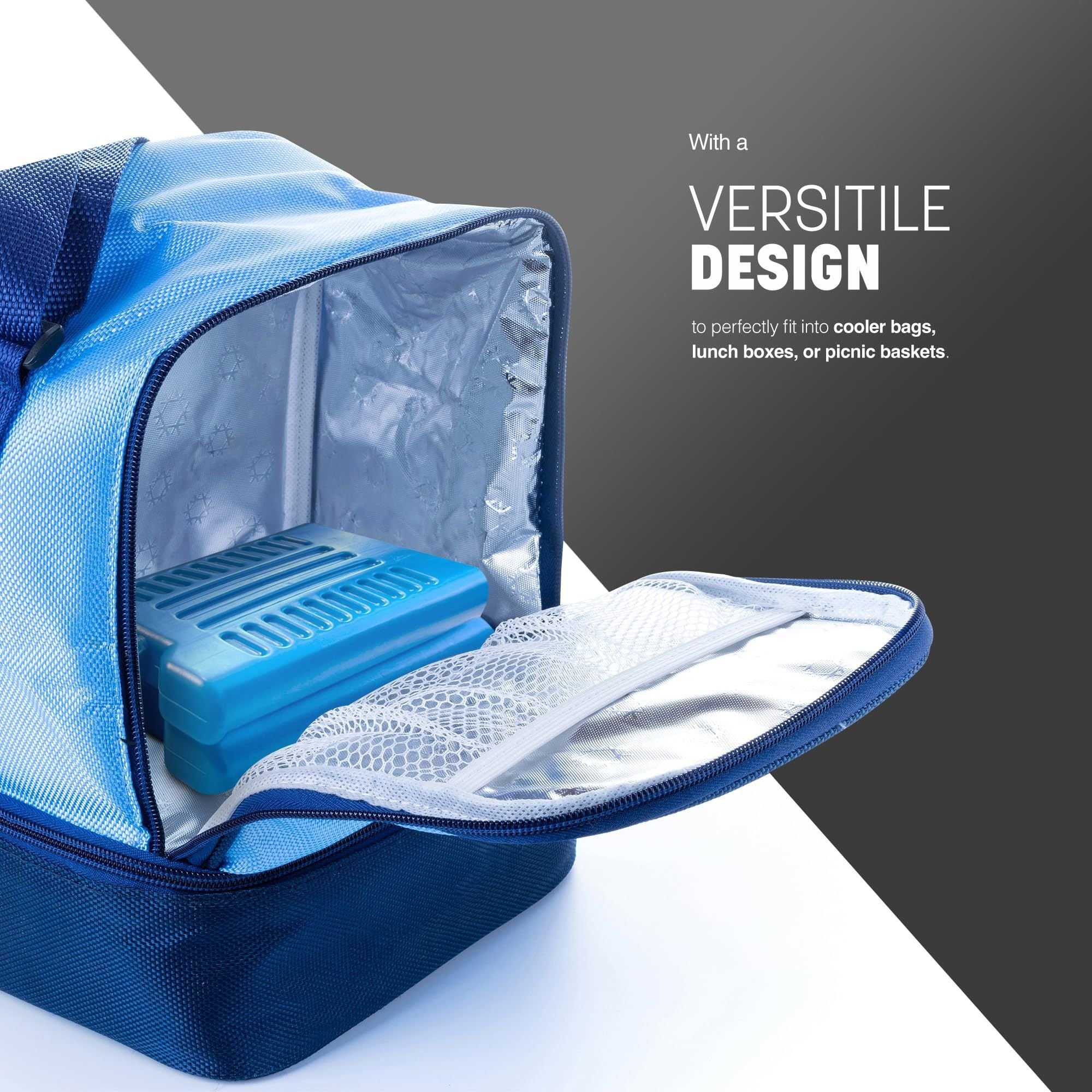 Keplin Pack of 6 Reusable Large Freezer Ice Blocks - Blue - Image 4