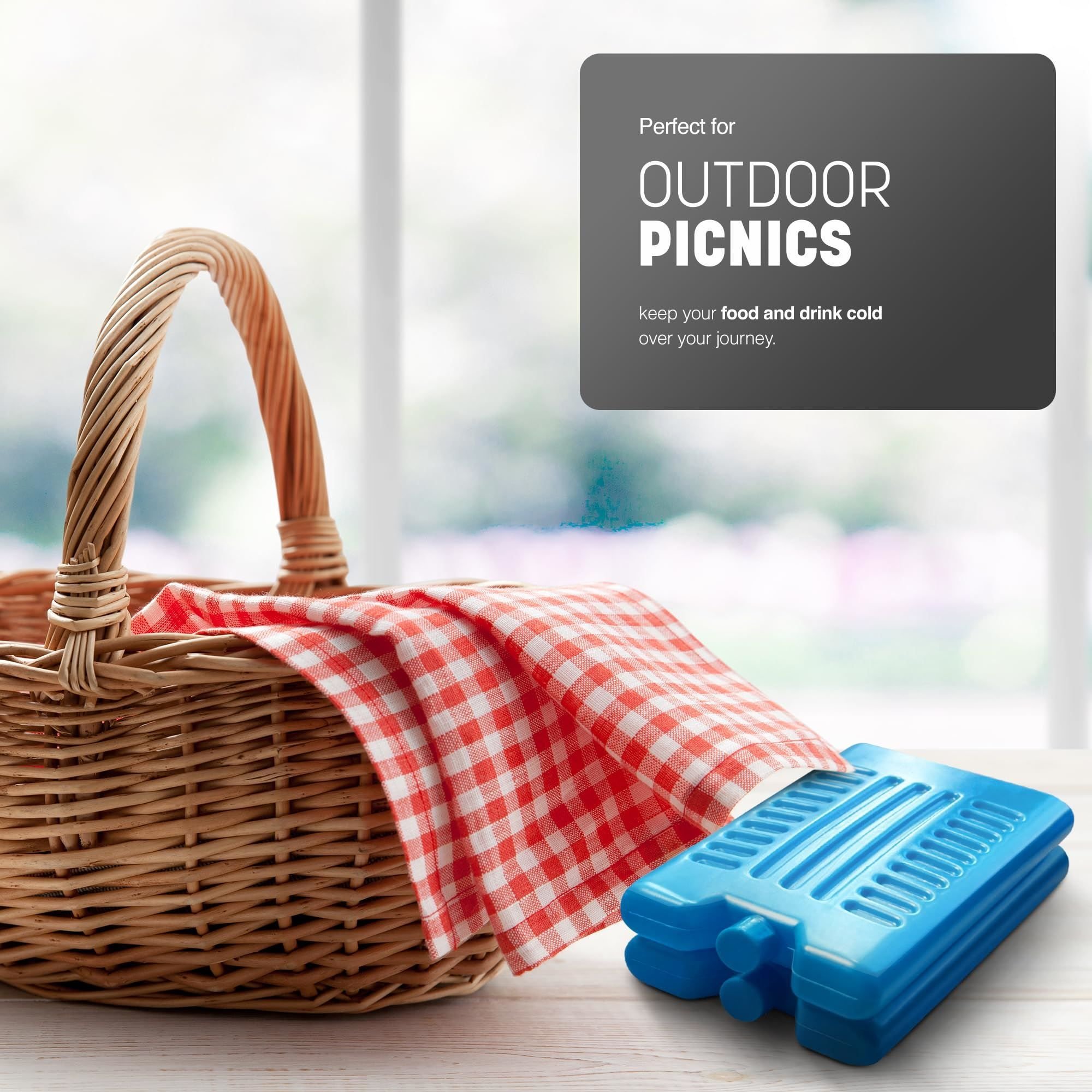 Keplin Pack of 6 Reusable Large Freezer Ice Blocks - Blue - Image 5