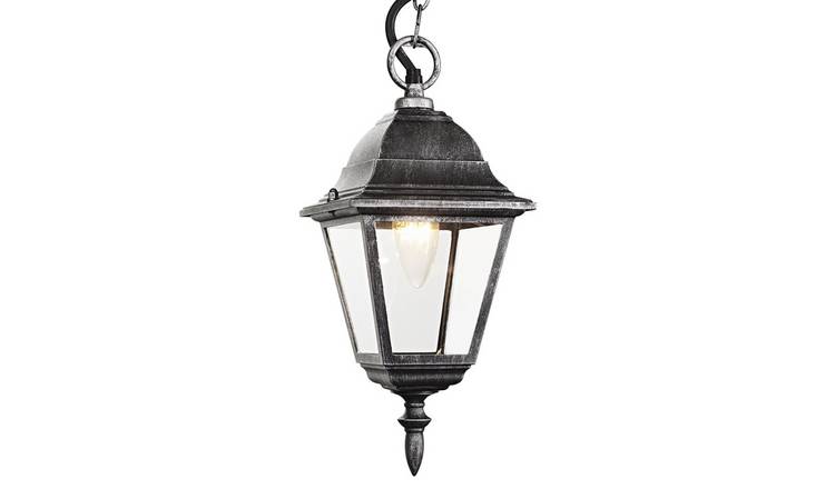 Happy Homewares Black Silver Cast Aluminium IP44 Outdoor Porch Light - 14cm