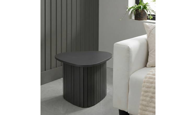 OHS Madison Ribbed Side Table - Dark Charcoal