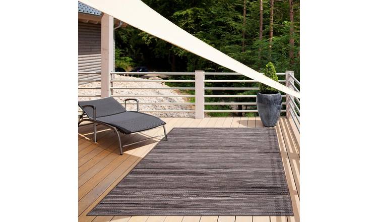 Mega Flooring Grey Modern Striped Rug - 60 x 110cm
