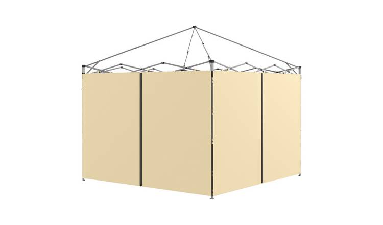 Outsunny Gazebo Canopy Cover with Zipped Doors and Side Panels - Beige