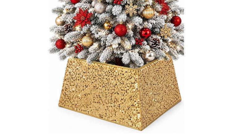 My Christmas Square Folding Christmas Tree Skirt - Gold