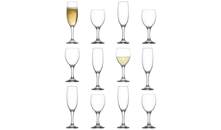 LAV 12 Piece Empire Wine Glasses & Champagne Flutes Set