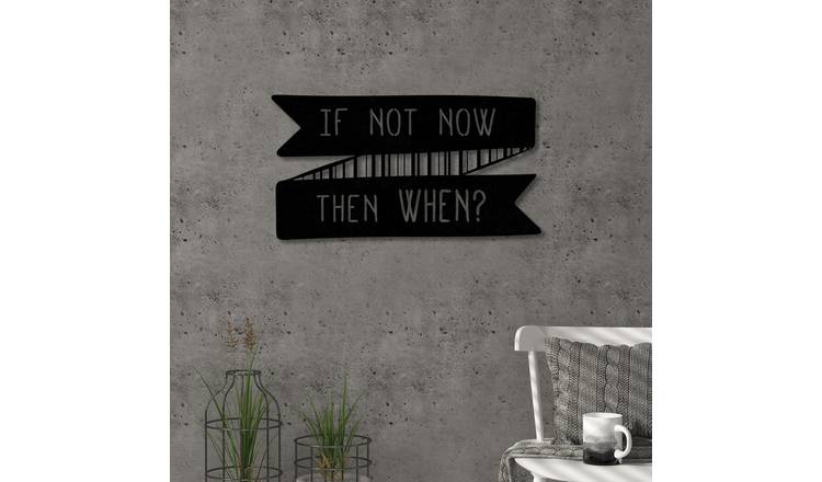 Decortie Metal Wall Art Collection Metal Typography Hanging Decoration - Black