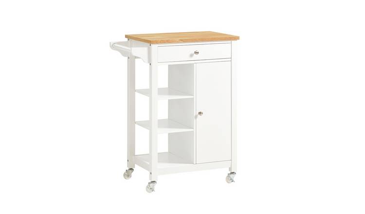 SoBuy 1 Drawer 1 Towel Rack Kitchen Trolley  - White