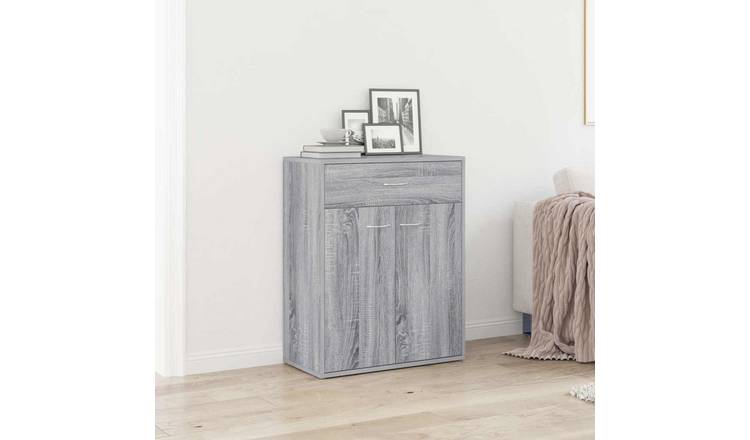 Walplus Engineered Wood 2 Door Sideboard - Grey Sonoma - 60 x 30 x 75 cm