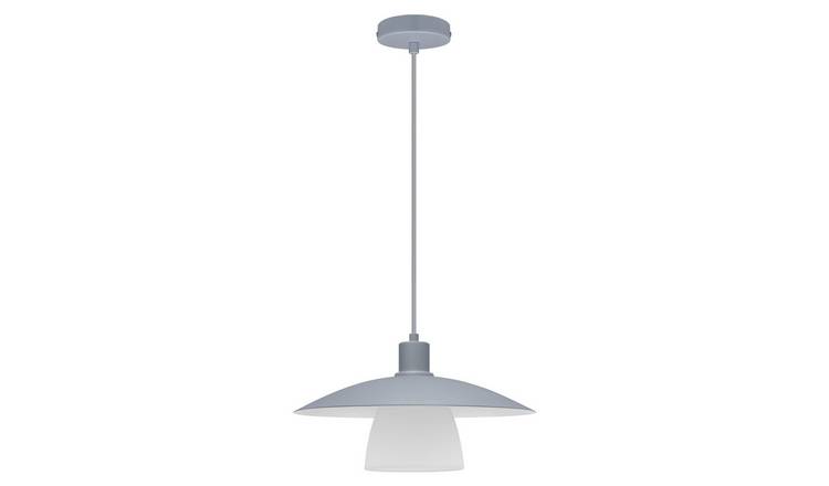 Energy Light Bulbs Mushroom Frosted Glass Ceiling Pendant Light - Grey