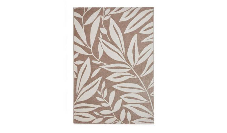 Mega Flooring Beige Modern Nature Print Rug - 80 x 150cm