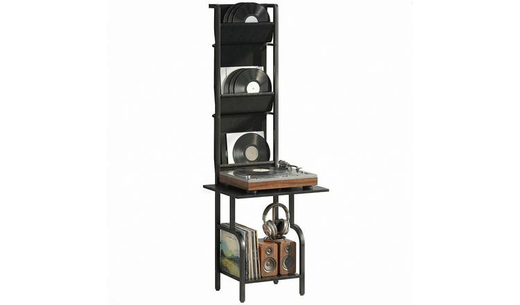 Homcom 40 CDs Vinyl Record Storage Turntable Stand – Black