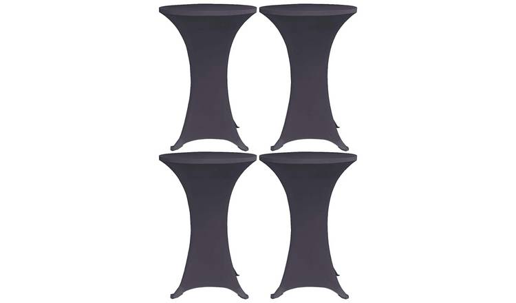 Walplus Pack of 4 Stretch Table Cover - Anthracite - 80 cm