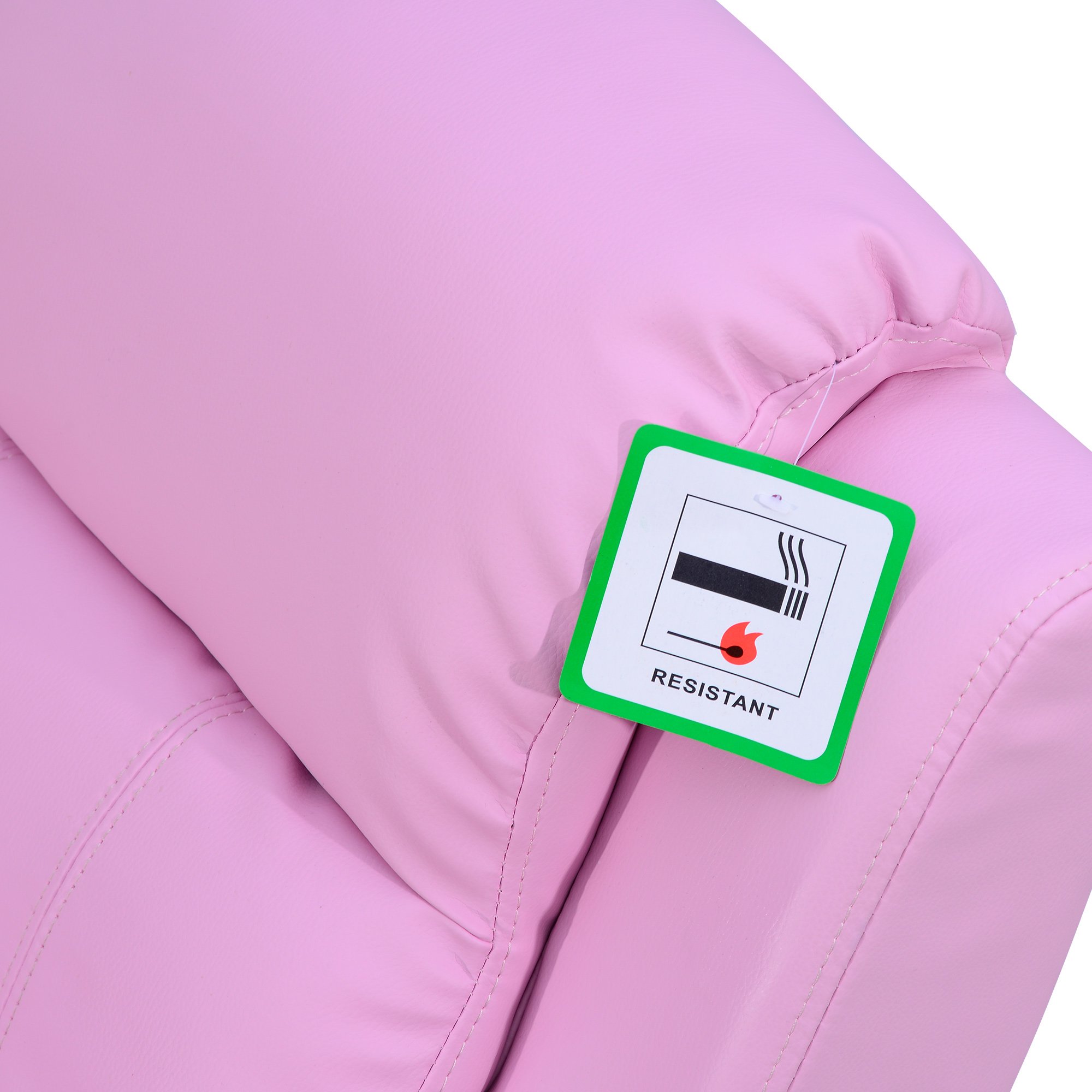 HOMCOM Single Seat Faux Leather Reclining Armchair Lounger - Pink - Image 4