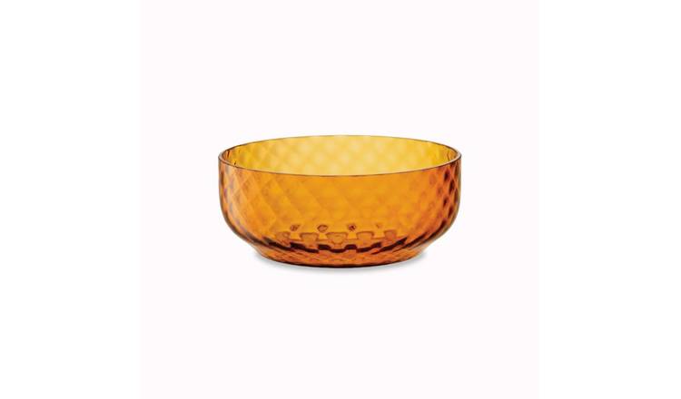 LSA International 22.5cm Dapple Mouth-Blown Glass Bowl - Amber
