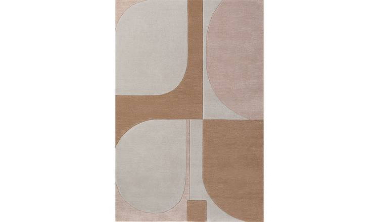 Ted Baker Oatmeal Windmill Abstract Hand Woven Rug - 120 x 170cm