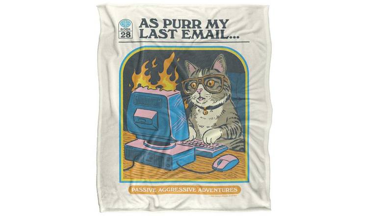 Steven Rhodes As Purr My Last Email Soft Touch Blanket - 152cm x 127cm