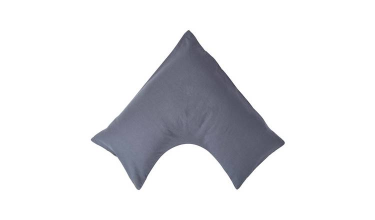 Homescapes Linen V Shaped Pillowcase - Dark Grey
