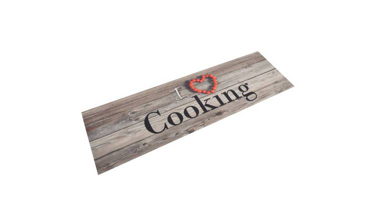 Walplus Washable Cooking Grey Kitchen Rug - Multicolour - 45 x 150 cm