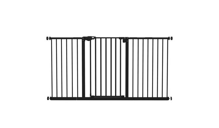 PawHut Pressure Mount 3-Extension Auto Closing Dog Gate - 74-148cm - Black