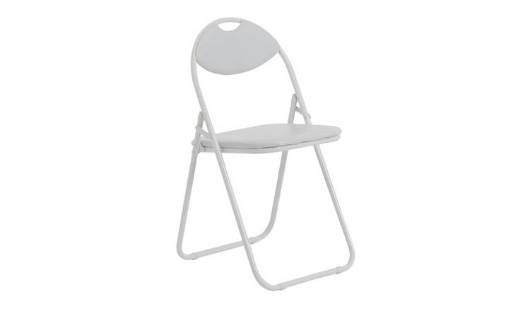 Harbour Housewares Padded Folding Chair - White/White