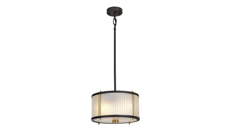 Elstead Corona 2 Arm Pendant Light - Museum Bronze Dark Brown Painted