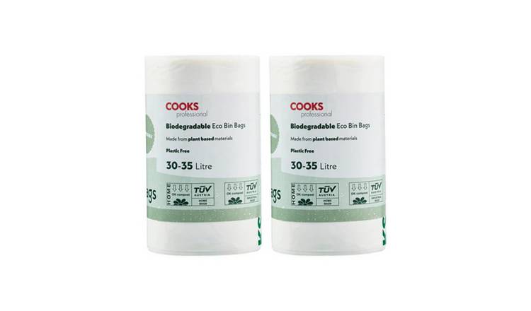 Cooks Professional Biodegradable Bin Bags 30-35L - 50 Pack