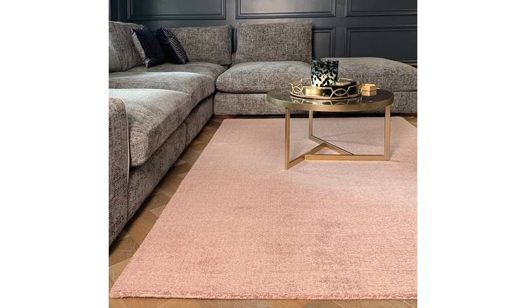 Mega Flooring Pink Modern Plain Rug - 160 x 230cm