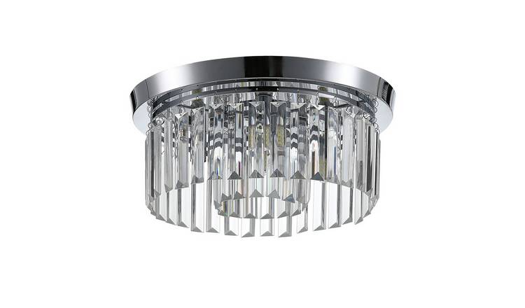 Living and Home Crystal Ceiling Light - Chrome