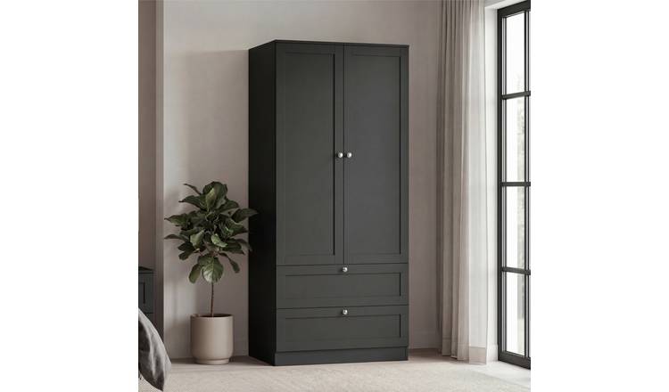 Vida Designs Altino 2 Door 2 Drawer Wardrobe - Black