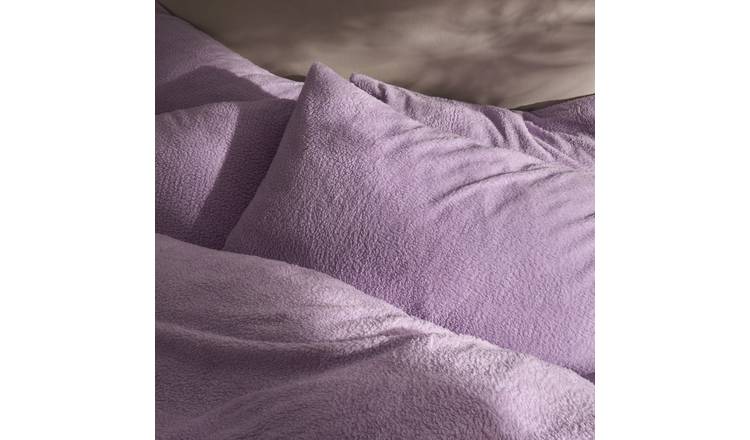 OHS 2 Pack Teddy Fleece Pillowcases - Lilac