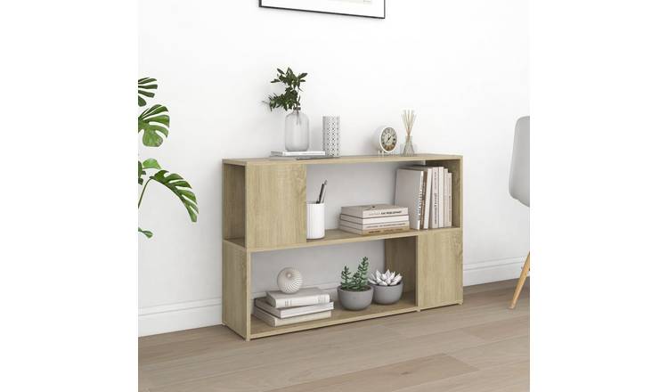 Walplus Engineered Wood Book Cabinet - Light Oak - 100 x 24 x 63 cm