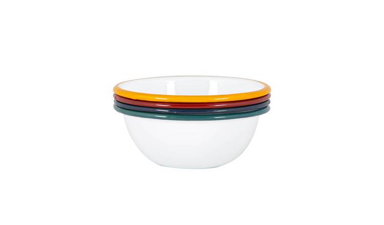 Argon Tableware White Enamel Bowls - 4 Colours