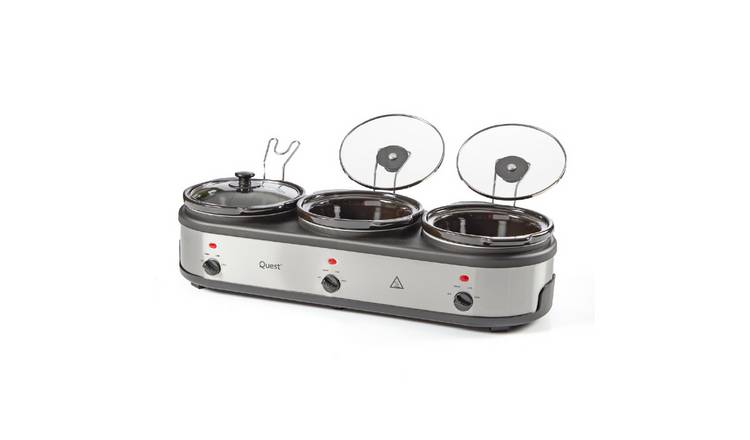 Quest 3 Pot Slow Cooker - Stainless Steel