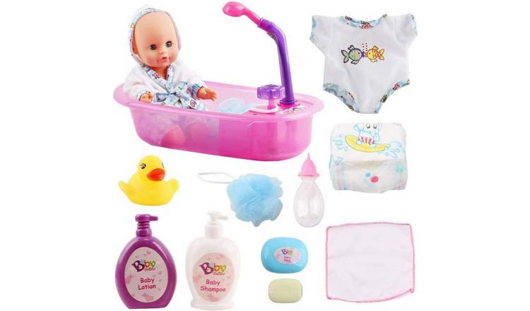 deAO Baby Doll Bath Play Set - Pink